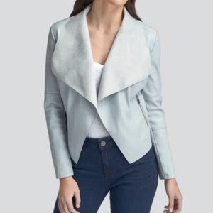 Bagatelle Draped Faux Leather Moto Jacket